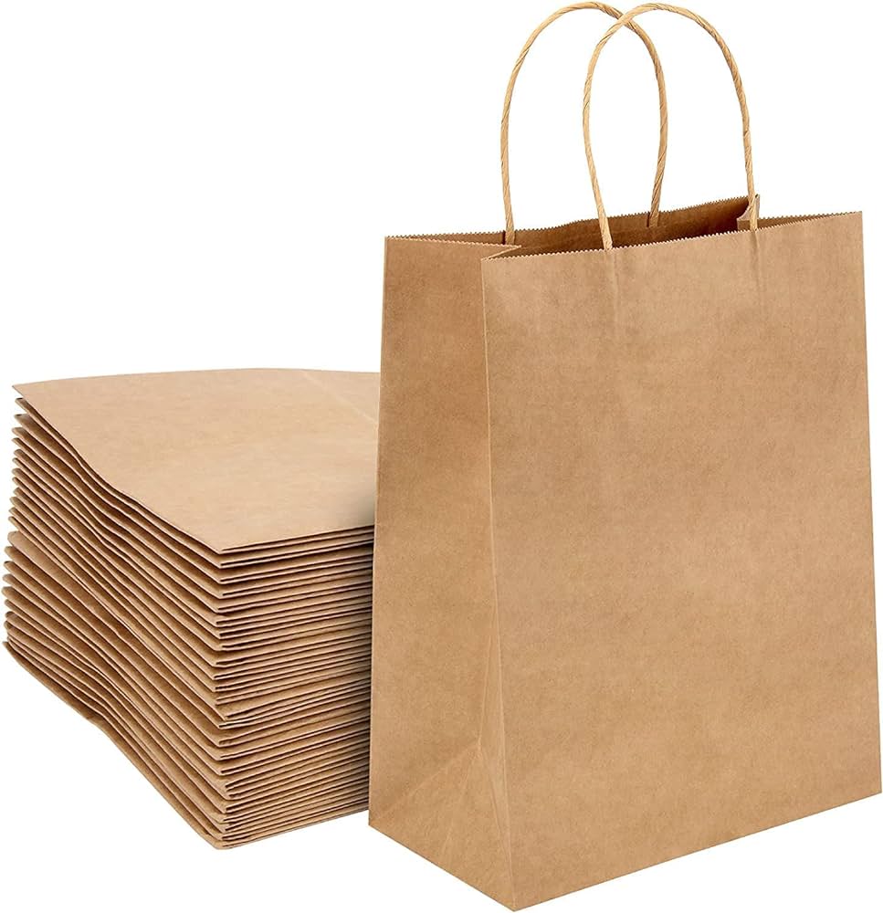 n brown paper bags,